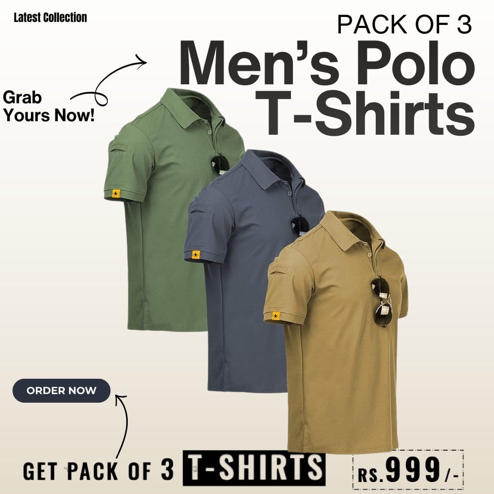 Men's Stylish Polo T Shirt  (Pack of 3)